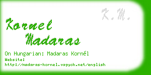 kornel madaras business card